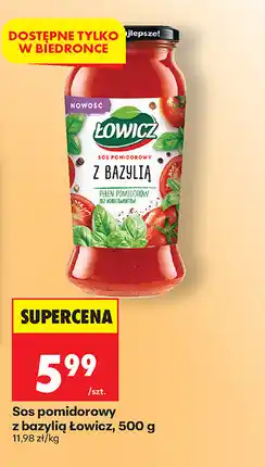 Biedronka Sos pomidorowy z bazylią Łowicz oferta