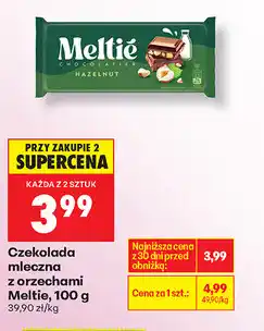 Biedronka Czekolada mleczna z orzechami Meltié oferta