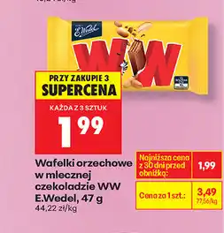 Biedronka Wafelki orzechowe w mlecznej czekoladzie WW E.Wedel oferta