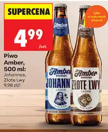 Biedronka Piwo Amber, 500 ml: Johannes, Złote Lwy oferta