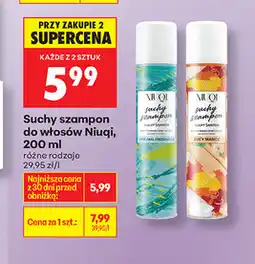 Biedronka Suchy szampon do włosów Niuqi, różne rodzaje oferta