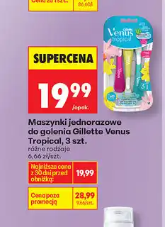 Biedronka Maszynki jednorazowe do golenia Gillette Venus Tropical, 3 szt oferta