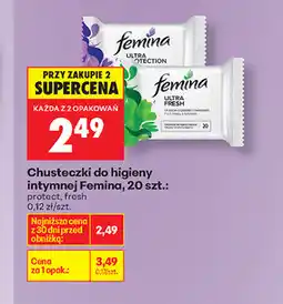 Biedronka Chusteczki do higieny intymnej Femina, 20 szt oferta