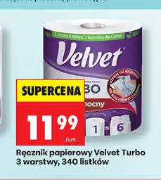 Biedronka Ręcznik papierowy Velvet Turbo 3 warstwy, 340 listków oferta
