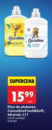 Biedronka Coccolino Fresh&Soft Płyn do płukania, 68 prań oferta
