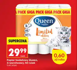 Biedronka Papier toaletowy Queen, 3-warstwowy, 50 rolek oferta