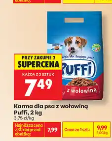 Biedronka Karma dla psa z wołowiną Puffi oferta