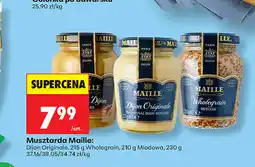 Biedronka Musztarda Maille: Dijon Originale 215 g, Wholegrain 210 g, Miodowa 230 g oferta