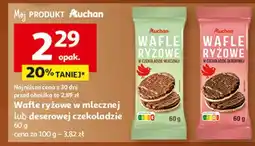 Auchan Wafle ryżowe w czekoladzie deserowej Auchan Różnorodne (Logo Czerwone) oferta