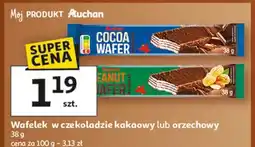 Auchan Wafelek w polewie czekoladowej kakaowy Auchan oferta