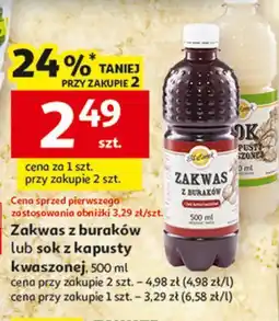 Auchan Sok z kapusty kwaszonej Stefanek oferta