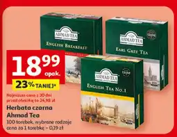 Auchan Herbata ekspresowa z zawieszką Ahmad Tea London English No. 1 oferta