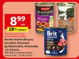 Auchan Karma dla psa kaczka z marchewką prosem i gruszką O'canis oferta