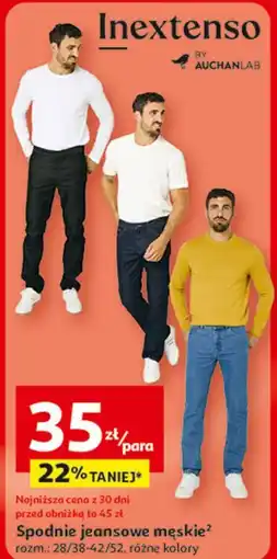 Auchan Spodnie jeansowe męskie Inextenso By Auchan oferta