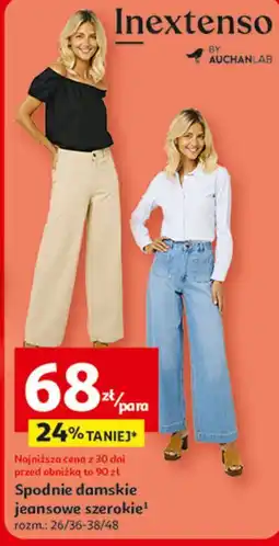 Auchan Spodnie jeansowe damskie 26/36-38/48 Inextenso By Auchan oferta