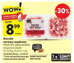 Intermarche Boczek surowy wędzony PROSTO Z WĘDLINIARNI krojony w słupki oferta