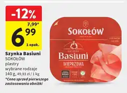 Intermarche Szynka Basiuni Sokołów plastry wybrane rodzaje oferta