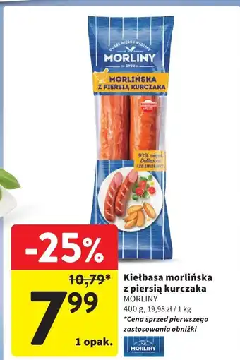 Intermarche Kiełbasa morlińska z piersią kurczaka MORLINY oferta