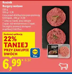 Lidl Burger Rzeźnik Burgery wołowe oferta