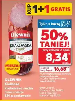 Kaufland OLEWNIK Kiełbasa krakowska sucha różne rodzaje 320 g opakowanie oferta