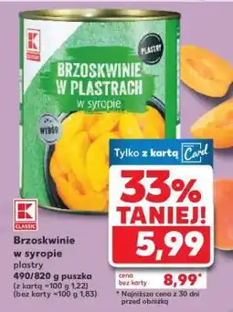 Kaufland Brzoskwinie w syropie plastry oferta