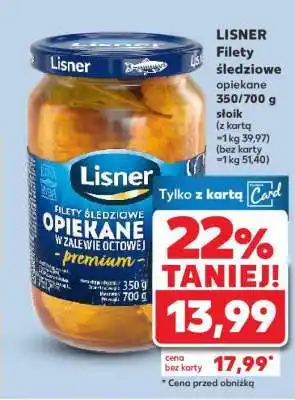 Kaufland LISNER Filety śledziowe opiekane 350/700 g słoik oferta