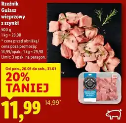 Lidl Rzeźnik Gulasz wieprzowy z szynki oferta