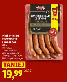 Lidl Pikok Premium Frankfurterki z szynki, XXL oferta