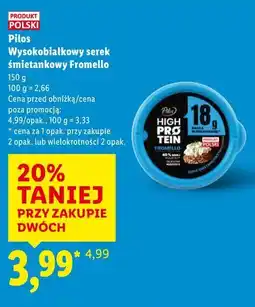 Lidl Pilos Wysokobiałkowy serek śmietankowy Fromello oferta