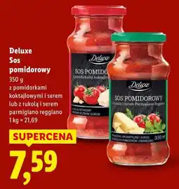 Lidl Deluxe Sos pomidorowy (z pomidorkami koktajlowymi i serem lub z rukolą i serem parmigiano reggiano) oferta