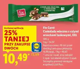 Lidl Fin Carré Czekolada mleczna z całymi orzechami laskowymi, XXL oferta