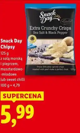 Lidl Snack Day Chipsy z solą morską i pieprzem, musztardowo-miodowe lub sweet chilli oferta