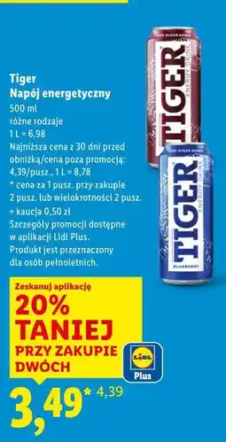 Lidl Tiger Napój energetyczny oferta