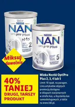 Lidl Nestlé NAN OptiPro Plus 2, 3, 4 lub 5 oferta