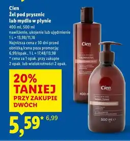 Lidl Cien Żel pod prysznic lub mydło w płynie 400 ml, 500 ml oferta