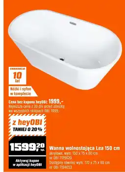 OBI Wanna akrylowa oferta