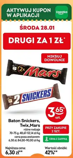 Żabka Baton Mars różne rodzaje oferta