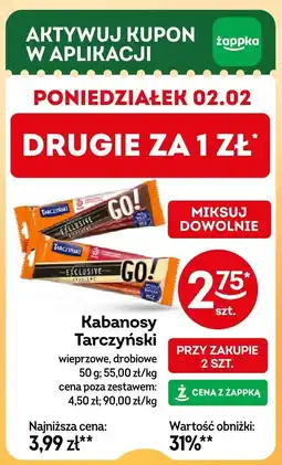 Żabka Kabanosy Tarczyński wieprzowe, drobiowe oferta