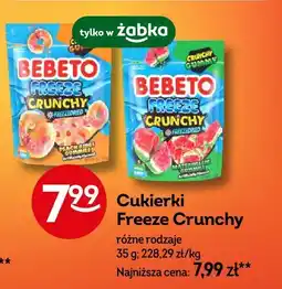 Żabka Cukierki Freeze Crunchy Bebeto różne rodzaje oferta