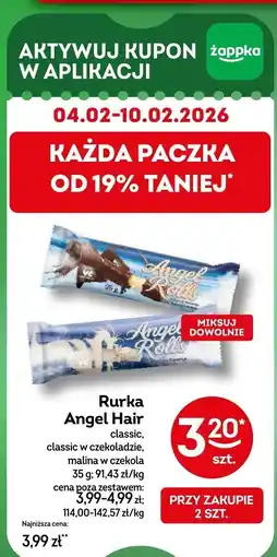 Żabka Baton Rurka Angel Hair classic w czekoladzie, malina w czekola oferta