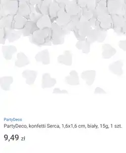 Smyk PartyDeco, konfetti Serca, 1,6x1,6 cm, biały, 15g, 1 szt oferta