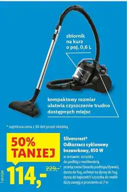 Lidl Odkurzacz bezworkowy 850 w Silvercrest oferta