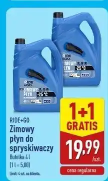 ALDI Płyn do spryskiwaczy zimowy -25c Ride +Go oferta