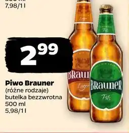 Netto Piwo Brauner (różne rodzaje) butelka bezzwrotna oferta