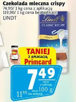 Prim Market Czekolada mleczna crispy LINDT oferta