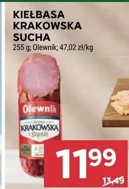 Stokrotka Kiełbasa krakowska sucha Olewnik 255 g, 47,02 zł/kg oferta