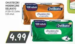 Słoneczko Chusteczki higieniczne delikato a'100+10 delko oferta