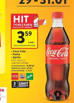 Intermarche Coca-Cola (0.5L, 1L) / Fanta / Sprite oferta