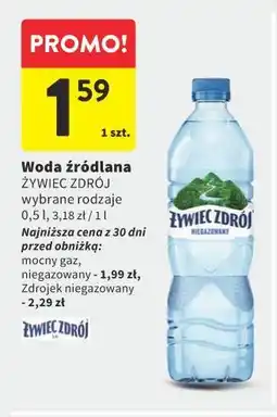 Intermarche Woda źródlana ŻYWIEC ZDRÓJ oferta