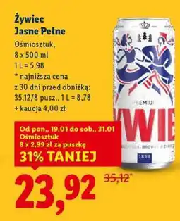 Lidl Żywiec Jasne Pełne oferta